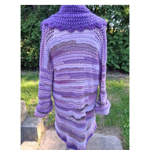 Purple Sequin Floral One of a Kind Sweater L/XL - Picture 8 of 10